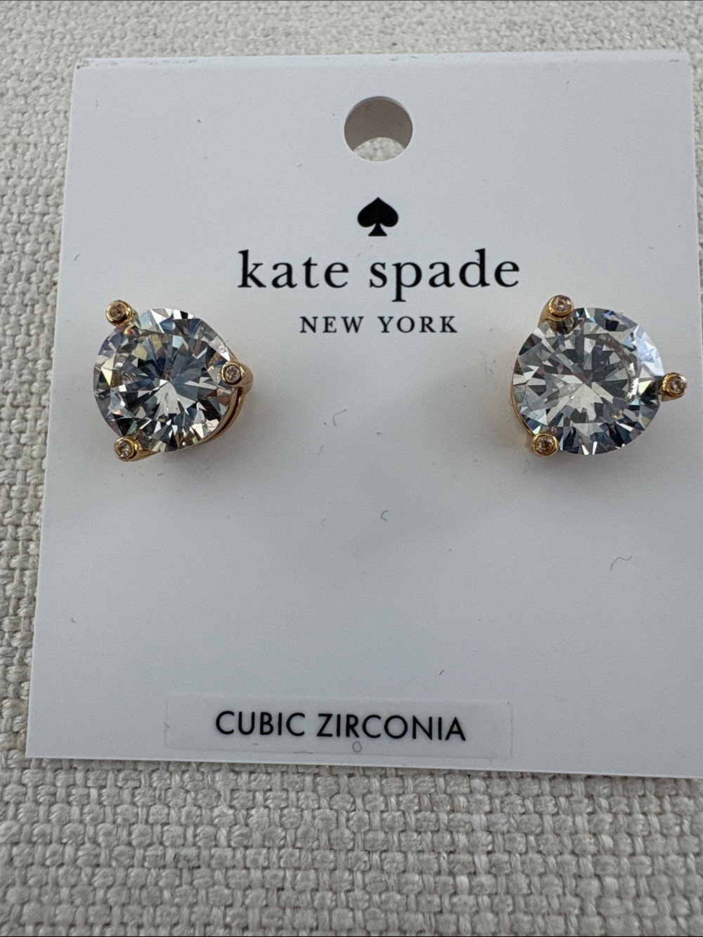 kate spade Rise And Shine Gold Tone and Cubic Zirconia Pierced Earrings. ~NEW~
